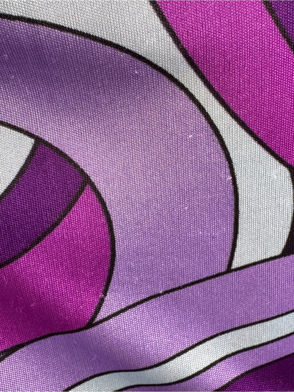Vintage Purple Abstract Cowl Neck Top Pucci Inspired - Picture 4 of 6